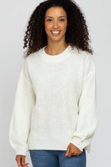 Ivory Knit Balloon Sleeve Sweater