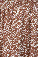 Mocha Animal Print Smocked Midi Dress