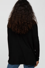 Black Wide Neck Long Sleeve Top