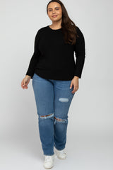 Black Long Sleeve Plus Top