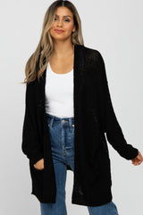 Black Cuff Sleeve Maternity Cardigan