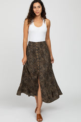 Black Animal Print Maternity Maxi Skirt