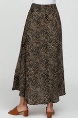 Black Animal Print Maxi Skirt