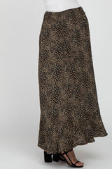 Black Animal Print Maternity Maxi Skirt