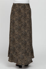 Black Animal Print Maternity Maxi Skirt