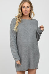 Heather Grey Basic Maternity Sweater Mini Dress