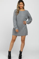 Heather Grey Basic Sweater Mini Dress