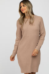 Taupe Basic Sweater Dress