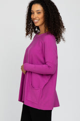 Magenta Pocketed Dolman Sleeve Top