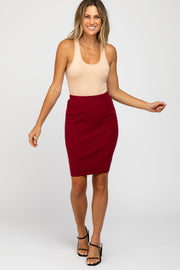 Burgundy Rib Knit Skirt