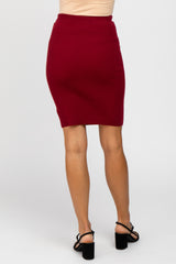 Burgundy Rib Knit Skirt