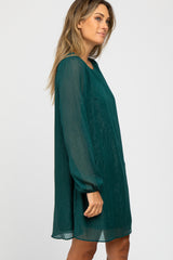 Forest Green Shimmer Long Sleeve Dress