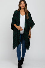 Forest Green Houndstooth Maternity Sweater Poncho