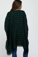 Forest Green Houndstooth Maternity Sweater Poncho