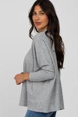 Heather Grey Dolman Sleeve Soft Knit Top