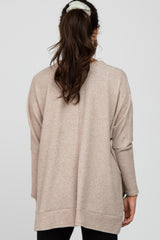 Beige Soft Knit Long Sleeve Top