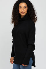 Black Knit Turtleneck Sweater