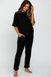 Black Jogger Maternity Lounge Set