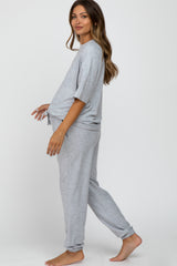 Heather Grey Jogger Maternity Lounge Set