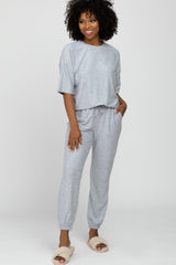 Heather Grey Jogger Maternity Lounge Set