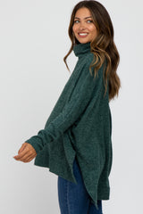 Forest Green Brushed Cowl Neck Poncho Maternity Sweater