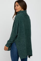 Forest Green Brushed Cowl Neck Poncho Maternity Sweater