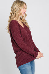 Burgundy Dolman Sleeve Top