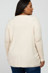 Cream Pocketed Dolman Sleeve Plus Maternity Top