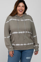 Grey Tie Dye Maternity Plus Hoodie