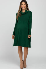 Green Cowl Neck Maternity Dress