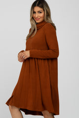 Rust Cowl Neck Dress