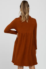 Rust Cowl Neck Maternity Dress