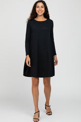 Black Knit Basic Dress