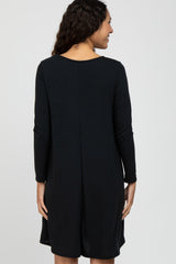 Black Knit Basic Dress