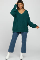 Teal V-Neck Soft Sweater