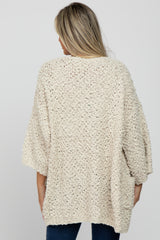 Beige Soft Popcorn Knit Maternity Cardigan