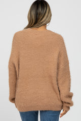 Taupe Fuzzy Chunky Knit Sweater