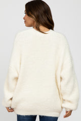 Ivory Fuzzy Chunky Knit Maternity Sweater