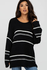 Black Striped Knit Sweater