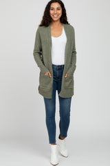 Light Olive Popcorn Knit Cardigan