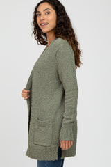 Light Olive Popcorn Knit Cardigan