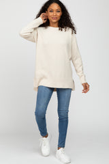 Cream Knit Long Sleeve Sweater