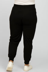 Black Drawstring Maternity Plus Sweatpants