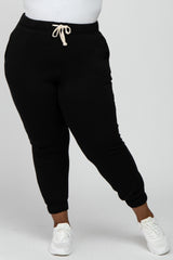 Black Soft Drawstring Plus Sweatpants