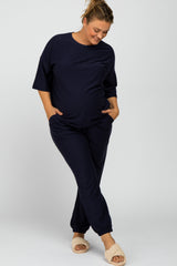 Navy Jogger Maternity Plus Lounge Set