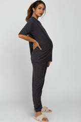 Charcoal Jogger Maternity Lounge Set