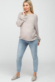 Light Blue Raw Hem Maternity Skinny Jeans