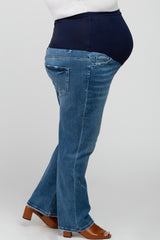 Blue Wide Leg Maternity Plus Jeans