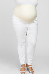 White Basic Skinny Maternity Plus Jeans