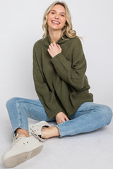 Olive Mock Neck Cable Knit Sweater